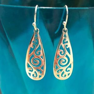 Sterling Silver Filigree teardrop earrings